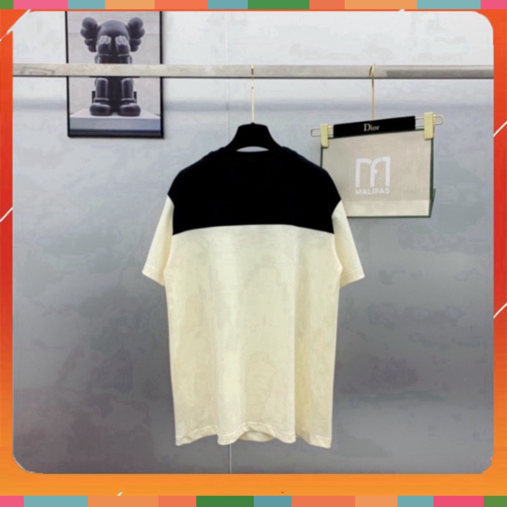 Áo phông nam nữ Premium Cotton pha màu đen sữa dập chữ GG trước ngực siêu sang 2023 | BigBuy360 - bigbuy360.vn