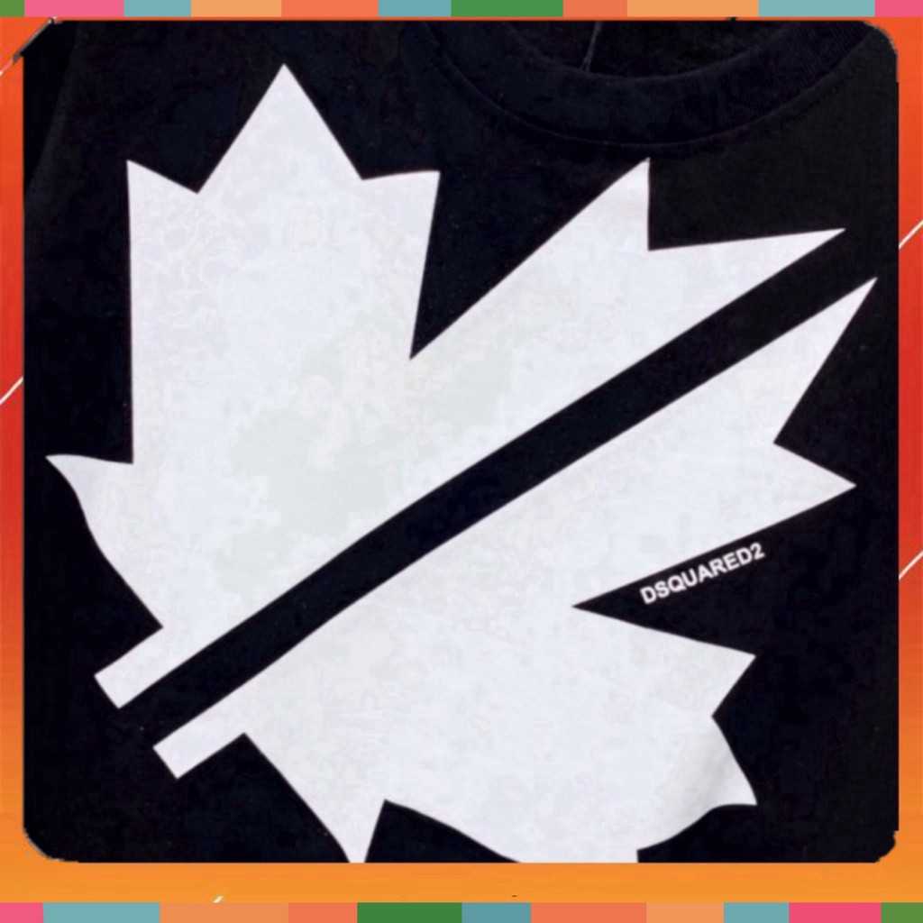 Áo phông nam nữ Premium Cotton in hình logo lá chữ DSQ2 vải dày dặn co giãn 4 chiều cao cấp. | BigBuy360 - bigbuy360.vn