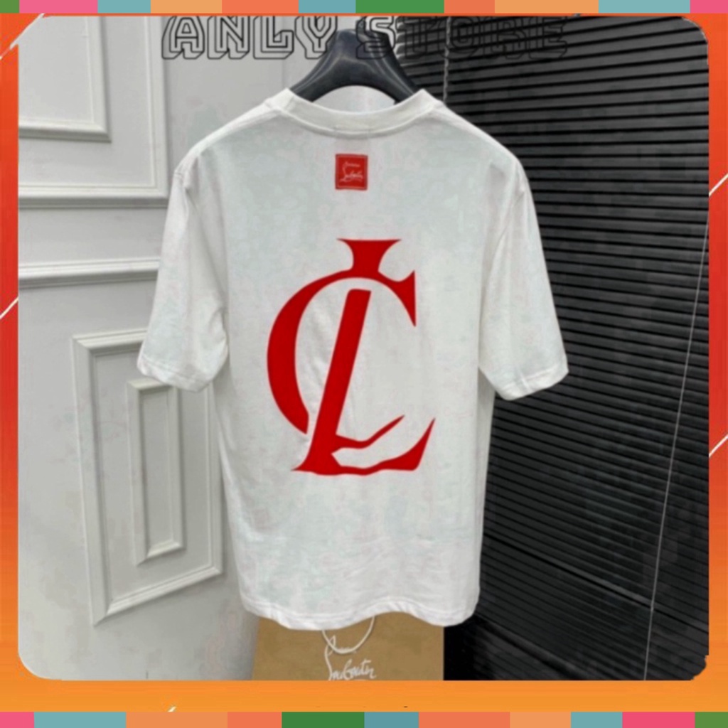 Áo Phông Nam Nữ Premium Cotton In Chữ Louboutin Logo Đỏ Hai Mặt - Áo Thun Nam Nữ Form Rộng U | BigBuy360 - bigbuy360.vn