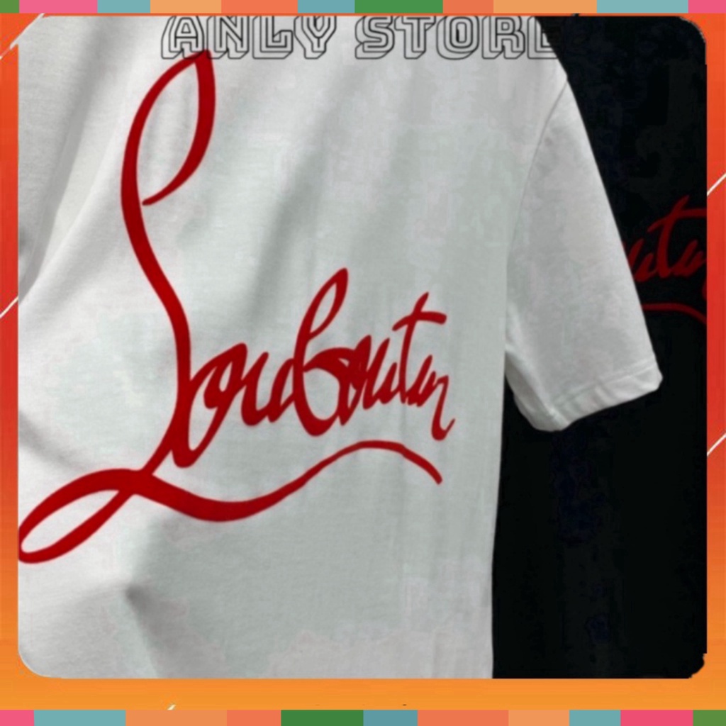 Áo Phông Nam Nữ Premium Cotton In Chữ Louboutin Logo Đỏ Hai Mặt - Áo Thun Nam Nữ Form Rộng U | BigBuy360 - bigbuy360.vn