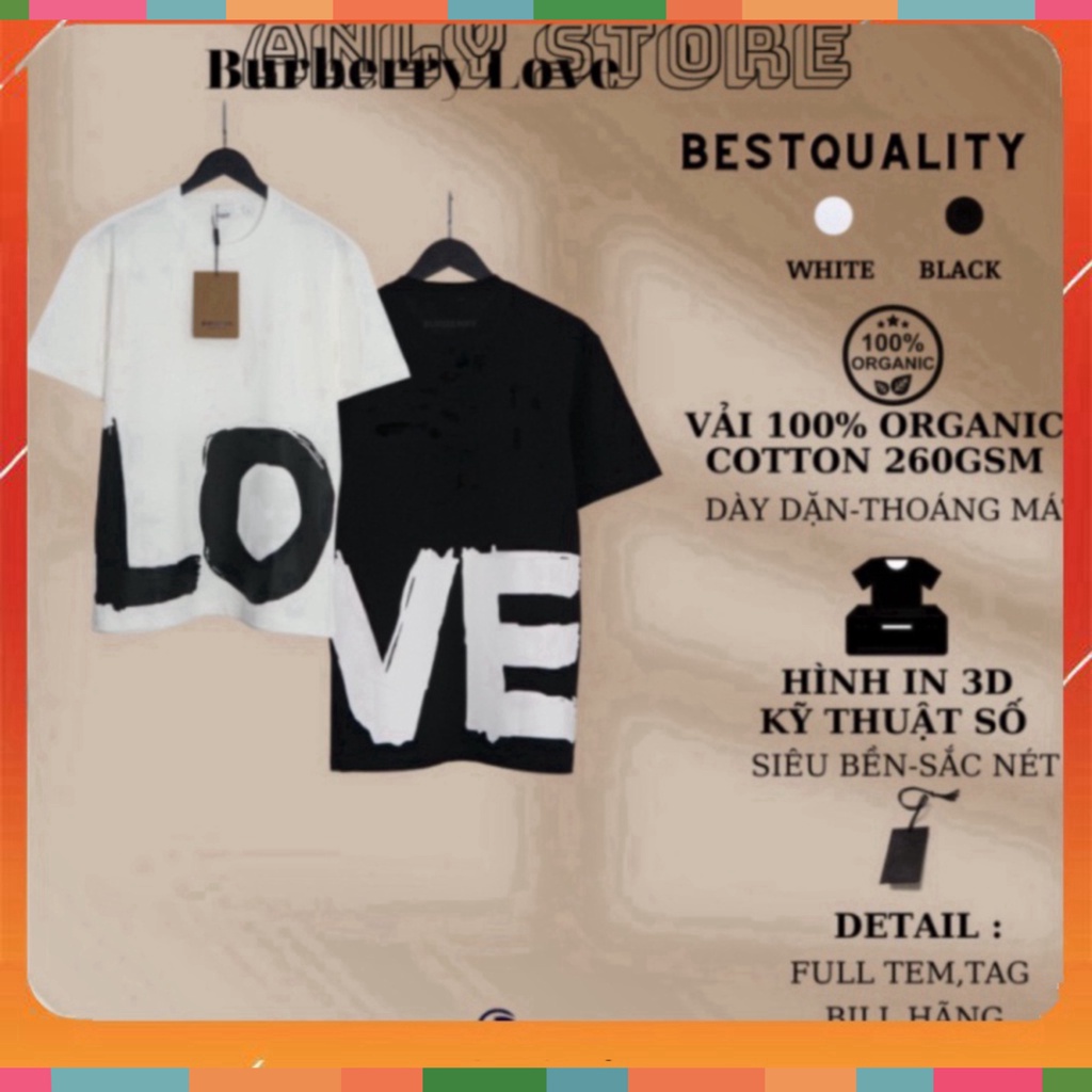Siêu đẹp Áo Thun Burberry nữ LOVE,Áo Thun Burberry nam LOVE phong cách luxury ,Áo Buberry LOVE vải co | BigBuy360 - bigbuy360.vn