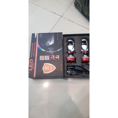 Bóng pha led bi cầu mini V80 chân H4.