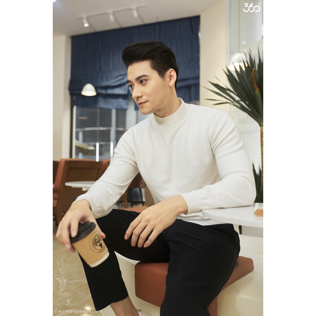 Áo len nam cổ ba phân dày dặn ấm áp áo trơn màu chống xù chống bai dão 360 Boutique - ALEOL430