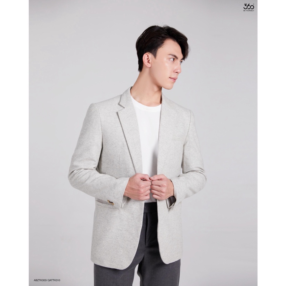 Áo khoác blazer nam trẻ trung lịch lãm thương hiệu 360 Boutique chất dạ cao cấp - ABZTK303