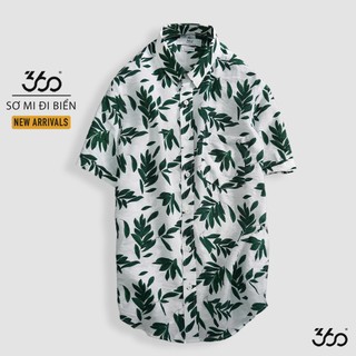 Áo Sơ Mi Nam 660 Boutique Mặc Đi Biển Họa Tiết Trẻ Trung, Màu Xanh Lá Cây - Smntk016