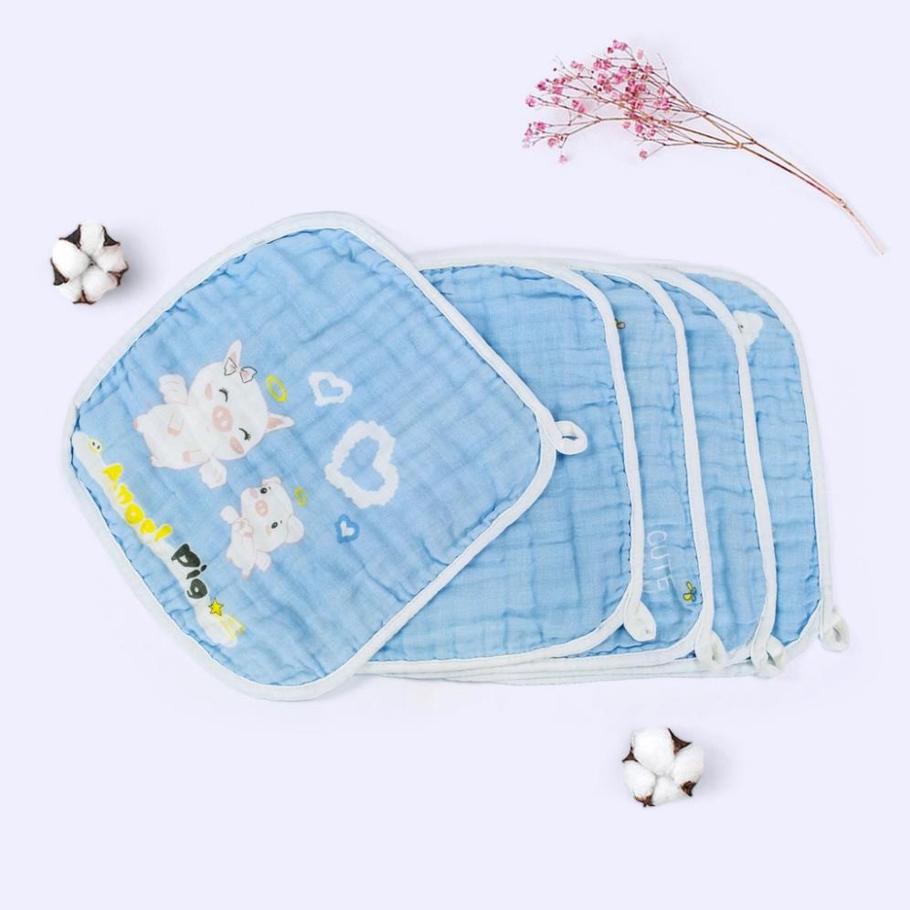 Khăn sữa cho bé Goodmama 6 lớp Set 5c Muslin mềm mịn, kháng khuẩn, khô