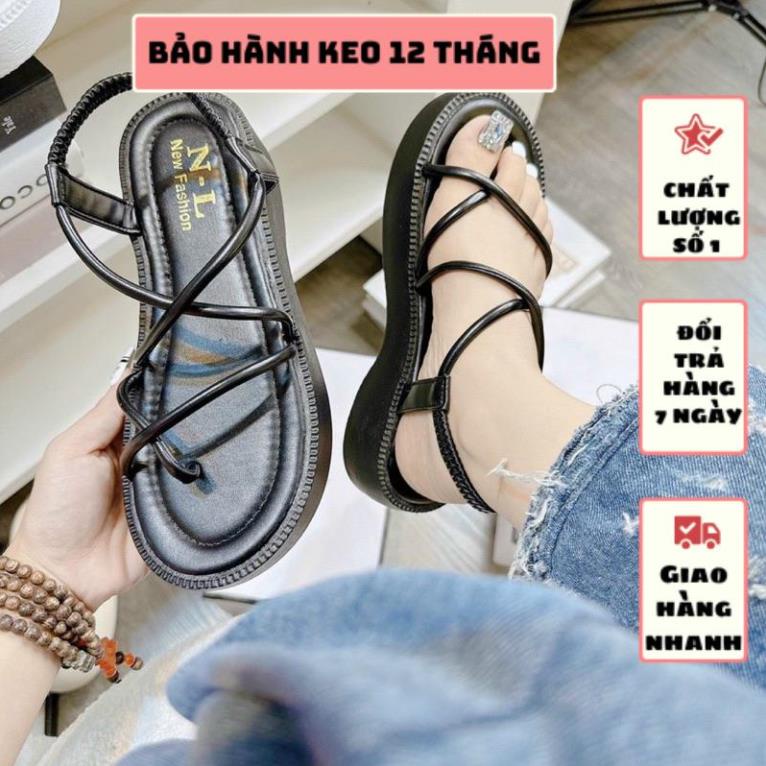 GIÀY SANDAL DÂY ỐNG XỎ NGÓN ĐẾ ĐÚC CAO 4 PHÂN SIÊU MỀM ÊM