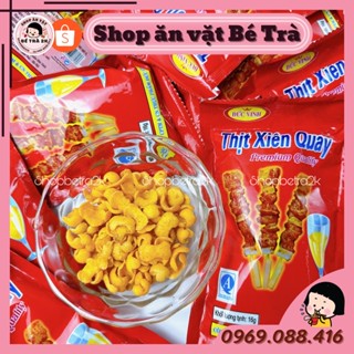 Snack thịt xiên quay, đồ ăn vặt cổng trường