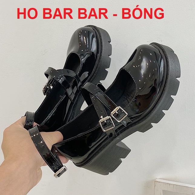 𝔹𝕆𝕊𝕊 𝕊ℍ𝕆𝔼𝕊 ⚜️ Giày LOLITA Mary HAITIM Nữ Da Bóng, Da Lì Xu Hướng Quai Cài Đế Cao 6cm cá tính năng động mới hot đ