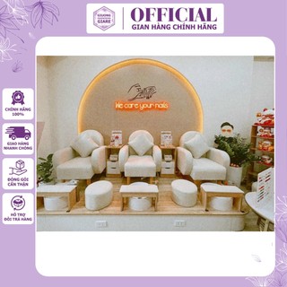Ghế Sofa, Ghế Phục Vụ Ngành Nails Gắn Bồn Sứ Cao Cấp, Được Bao Bọc Lớp Gỗ Chắc Chắn, Cực Bền Chắc
