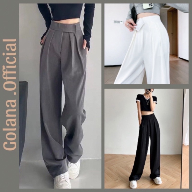 Quần Tây Ống Rộng Nữ Cạp Dán Lưng Cao Siêu Cá Tính (có Bigsize) (QT001) - Hàng mới về