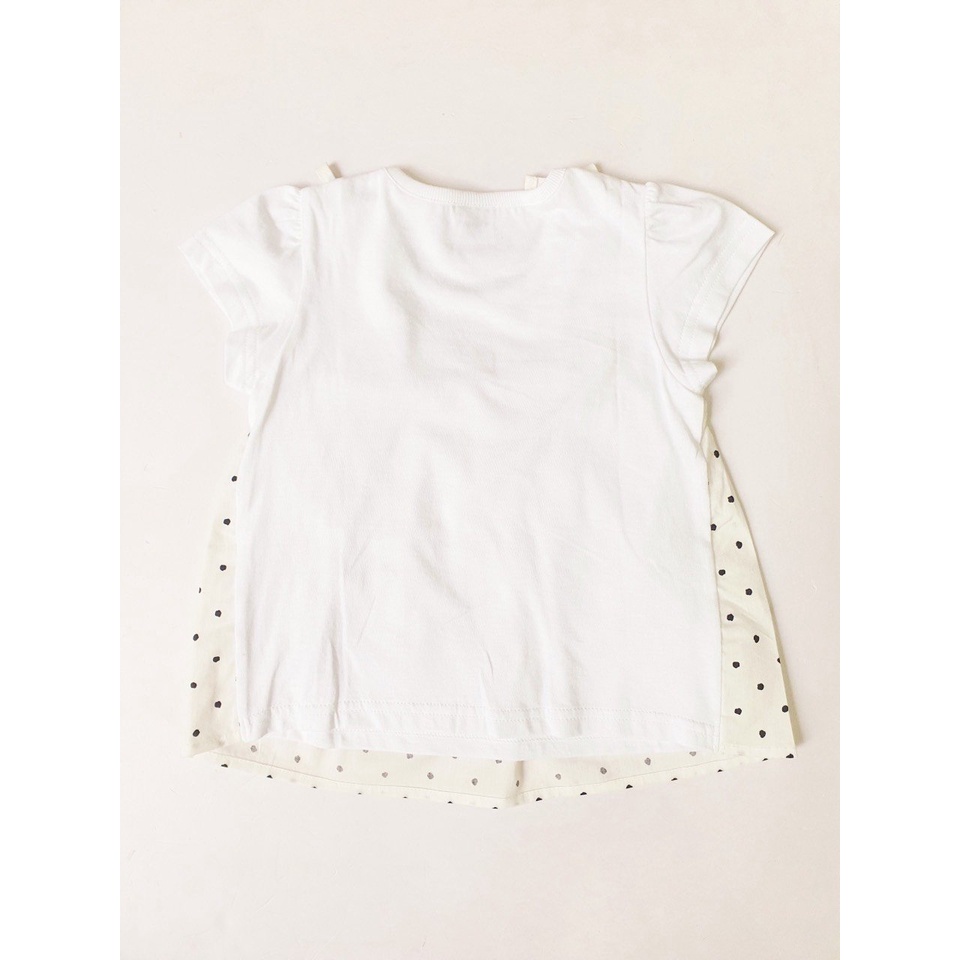 Áo xuất Hàn cotton phối thân thô chấm bi / hồng hoa nhí size 100 - 140