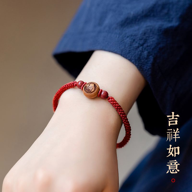 Vòng Tay Dây Thừng Xỏ Hạt Gỗ Gụ Tự Nhiên Nhiều Màu Sắc Dễ Thương Cho Nữ