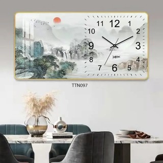 Tranh Treo Tường Đồng Hồ Tráng Gương 5D Núi Sông Hùng Vĩ - Simple House , Decor Phòng Khách, Trang Trí Nhà Cửa