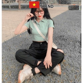 Áo Croptop Polo Ngắn Tay HOTTREND - Áo croptop cổ bẻ phong cách hàn quốc ulzzang cá tính