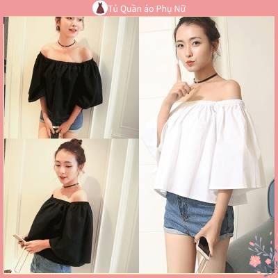 O S Mi N L A M Qu C Quy N Áo Trễ Vai Tay Loe Gợi Cảm Phiên Bản Hàn Quốc Mùa Hè