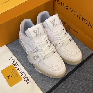 Giày lvtraner white lai au sc bản mới , giày l.v trắng xám l.v #54 nam nữ cao cấp