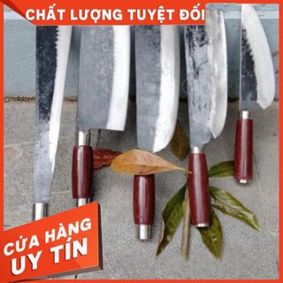 Bộ dao 5 món - bộ dao thép nhíp khâu inox cán đỏ