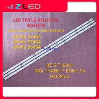 Thanh led tivi lg 43lh570 svc430a39_rev04_7led_160913 hàng mới 100%, bộ 3 thanh, mỗi thanh 7 bóng 3v, dài 85cm