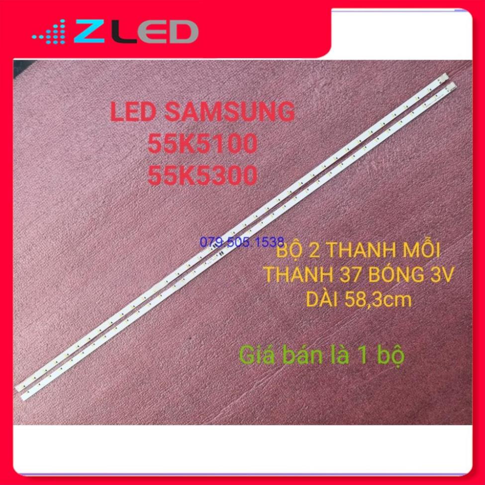 THANH ĐÈN LED VIỀN TIVI SAMSUNG 55K5100 55K5300 HÀNG MỚI 100%, BỘ 2 THANH, MỖI THANH 37 BÓNG 3V, DÀI 58,3cm
