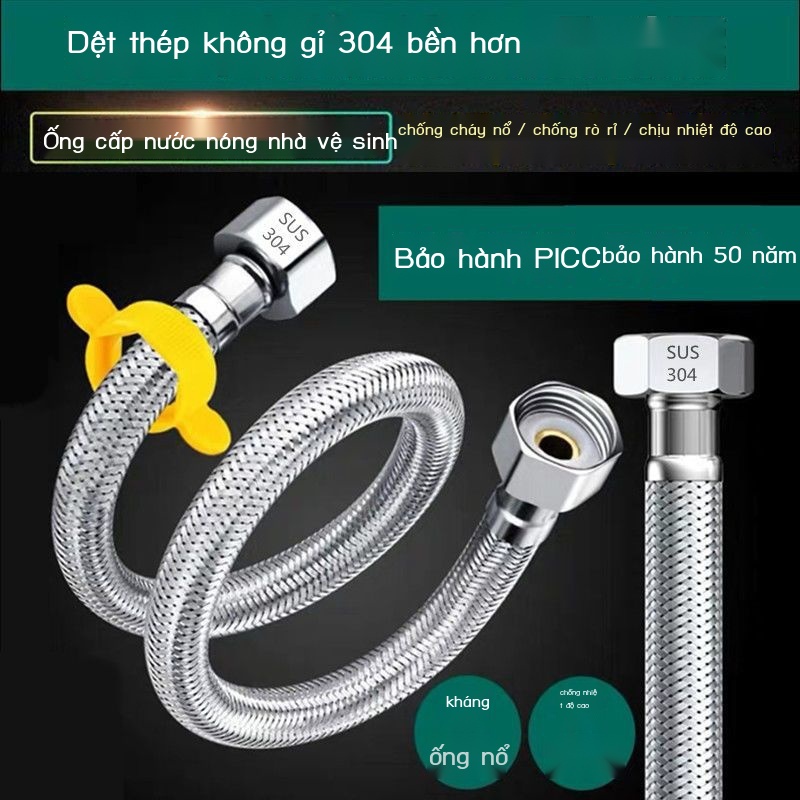 ▪Thép Không Gỉ 304 Bện Vòi Nước Vệ Sinh Vòi Kết Nối Ống 4 Điểm Cao Cấp Chống Cháy Nổ Nước Đầu Vào Hộ Gia Đình