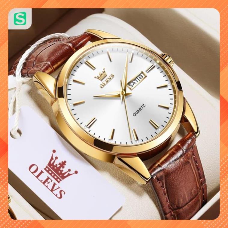 Đồng Hồ OLEVS 6898 Dạ Quang Nhiều Màu Tuỳ Chọn Dây Da Chống Nước Phong Cách Doanh Nhân Cho Nam