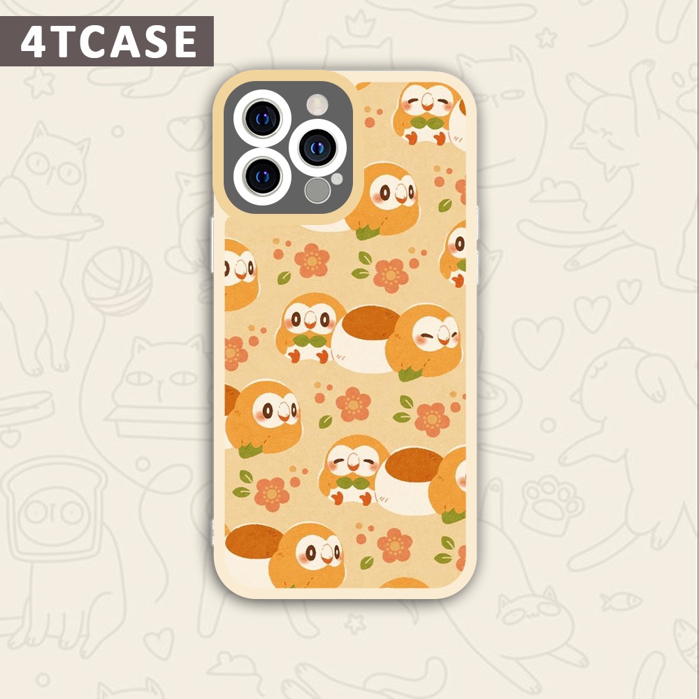 Ốp iphone cạnh vuông 4Tcase cú con đáng yêu 6/6s/7/7plus/8/8plus/x/xr/xs/11/12/13/pro/plus/promax/14prm