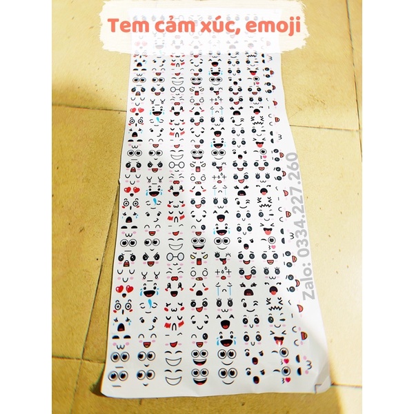 [TỜ] 500 tem cảm xúc, tem emoji, tem mặt vui dùng dán chai, hộp, hũ, ly, cốc nhựa, stickers mặt quạo -ChuyensiTranTruc