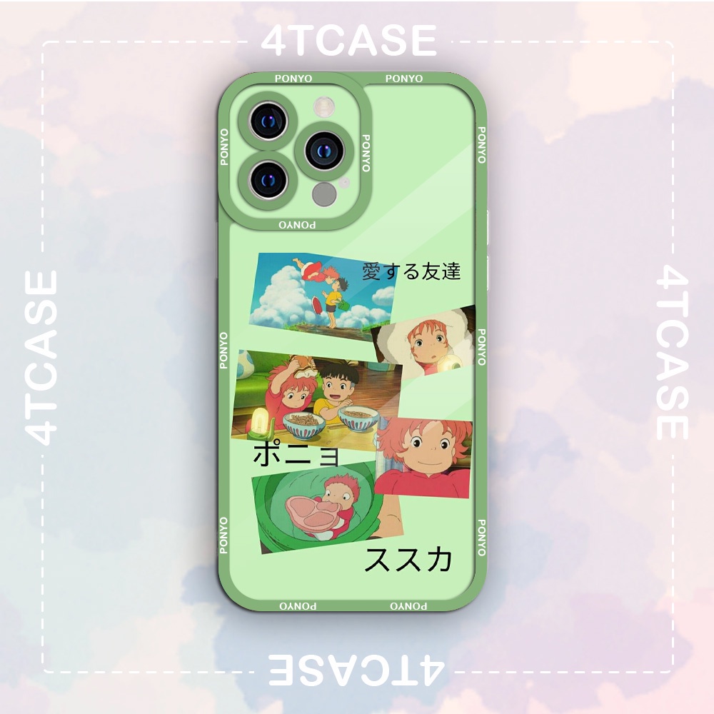 Ốp iphone vuông cạnh ống lưng in hoạt hình Ponyo 6/6plus/6splus/7/7plus/8/8plus/x/xr/xs/11/12/pro/max/plus/promax