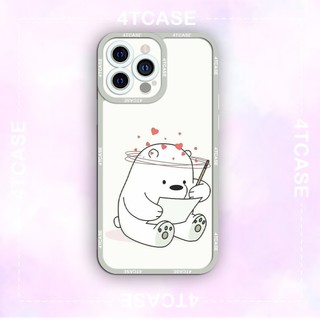 Ốp iphone canh vuông in hình gấu cute