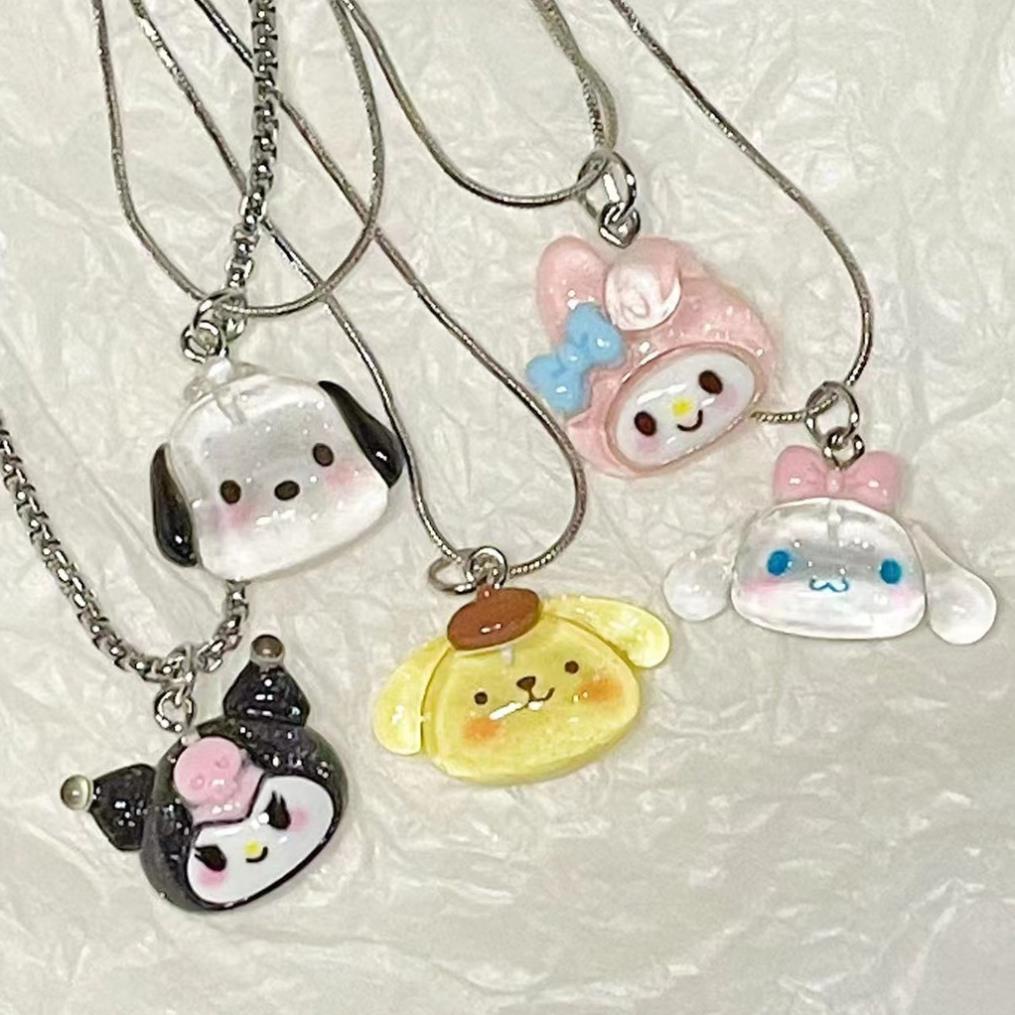 🥟Sanrio Vòng cổ Mặt Hình Chú Chó Kuromi Đáng Yêu Dành Cho Nữ AO13