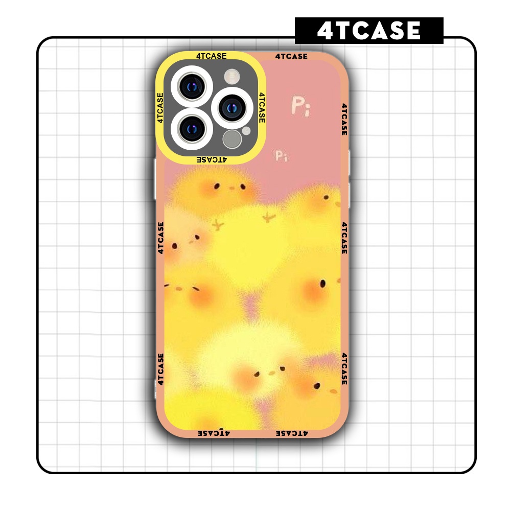 Ốp iphone cạnh vuông 4Tcase Đàn gà con pipi 6/6s/7/7plus/8/8plus/x/xr/xs/11/12/13/pro/plus/promax/14prm