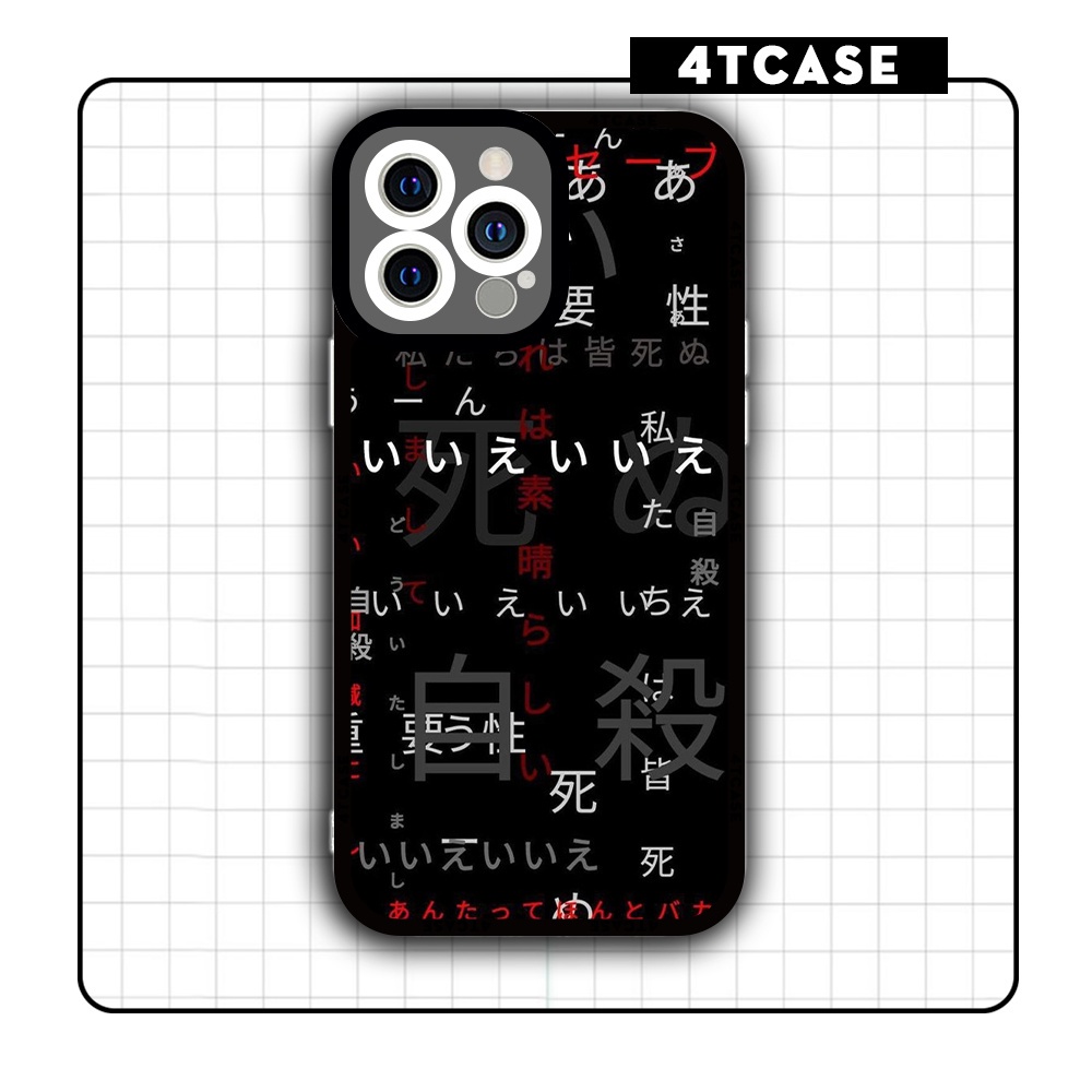 Ốp iphone cạnh vuông 4Tcase bảng chữ tiếng nhật 6/6s/7/7plus/8/8plus/x/xr/xs/11/12/13/pro/plus/promax/14prm