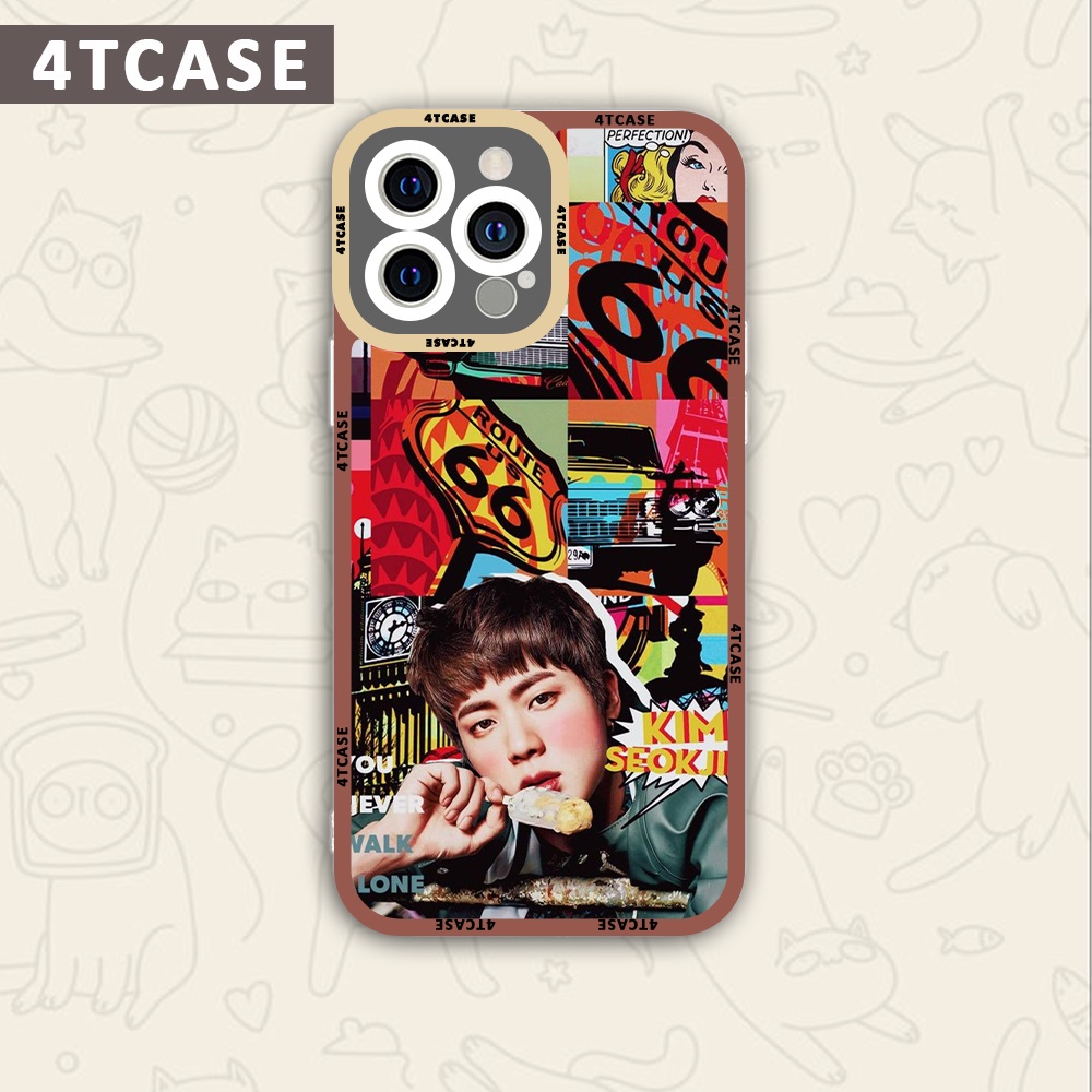 Ốp iphone cạnh vuông 4Tcase kim seokjin Jin BTS Kpop 6/6s/7/7plus/8/8plus/x/xr/xs/11/12/13/pro/plus/promax/14prm