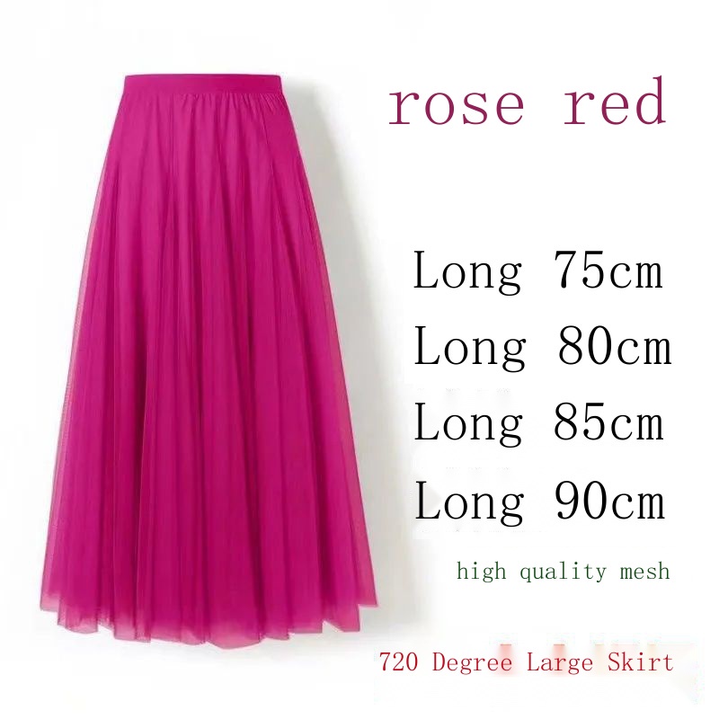 Chân Váy Chữ A Ba Lớp Dáng Xòe Dài Vừa Phải 720 Độ Dùng Biểu Diễn Nhảy Múa