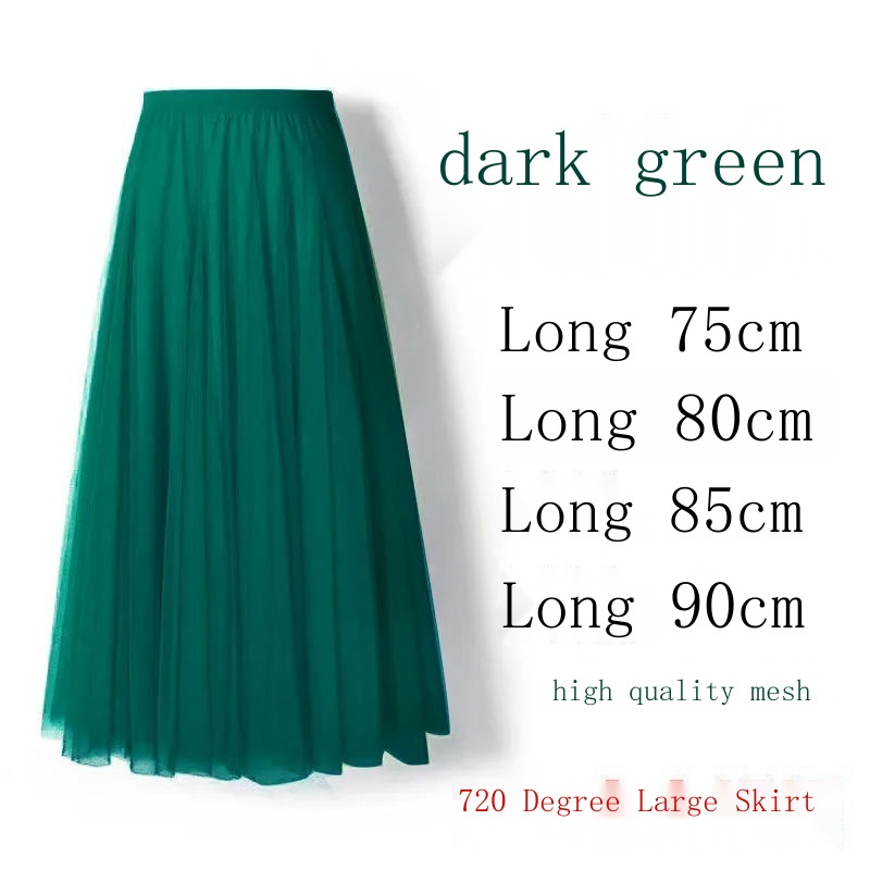 Chân Váy Chữ A Ba Lớp Dáng Xòe Dài Vừa Phải 720 Độ Dùng Biểu Diễn Nhảy Múa