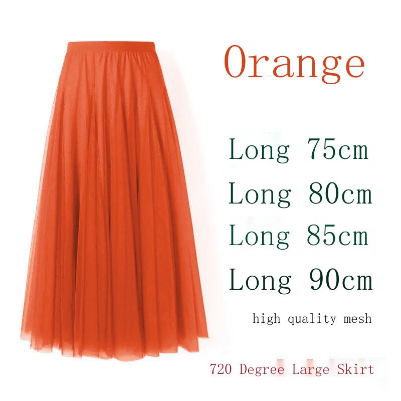 Chân Váy Chữ A Ba Lớp Dáng Xòe Dài Vừa Phải 720 Độ Dùng Biểu Diễn Nhảy Múa