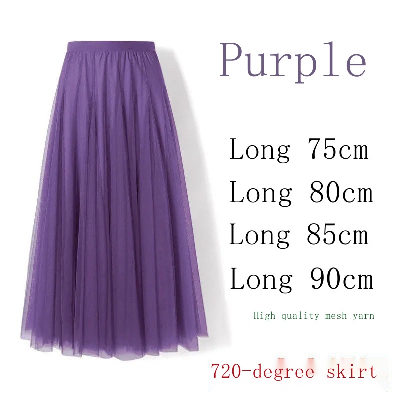 Chân Váy Chữ A Ba Lớp Dáng Xòe Dài Vừa Phải 720 Độ Dùng Biểu Diễn Nhảy Múa