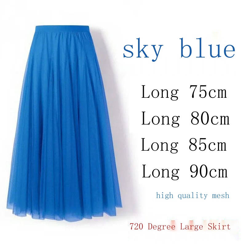 Chân Váy Chữ A Ba Lớp Dáng Xòe Dài Vừa Phải 720 Độ Dùng Biểu Diễn Nhảy Múa