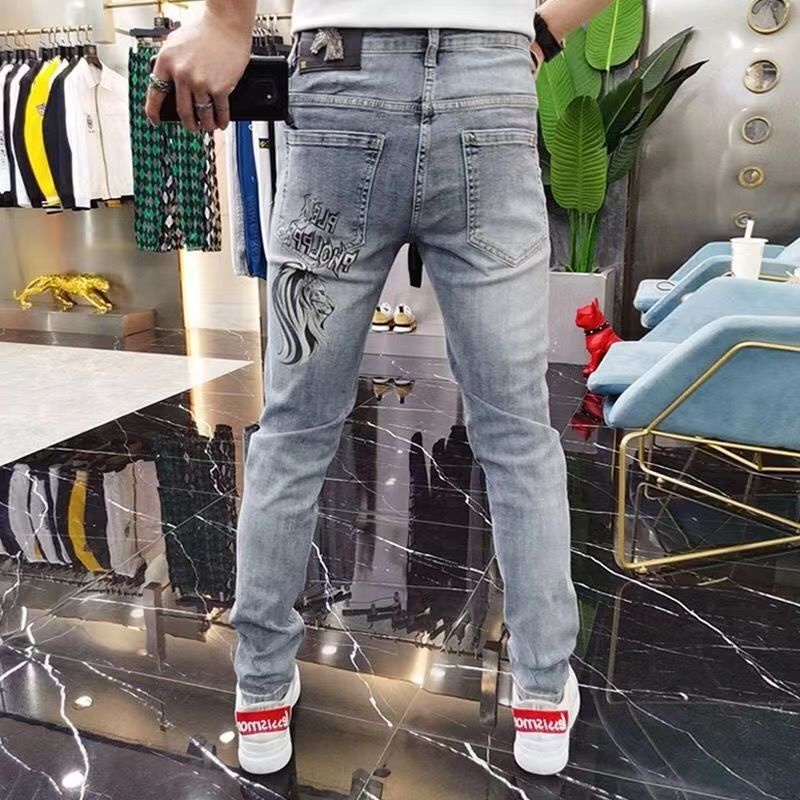 Quần Jeans Dài Phối Vết Rách Thời Trang Dành Cho Nam