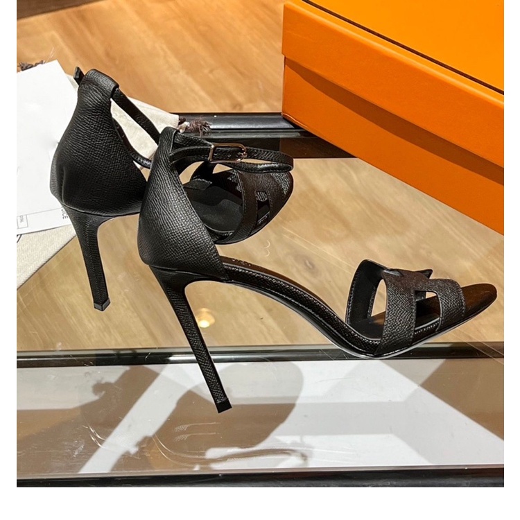 Giày sandal cao gót HM da sần mềm sang trọng thời trang