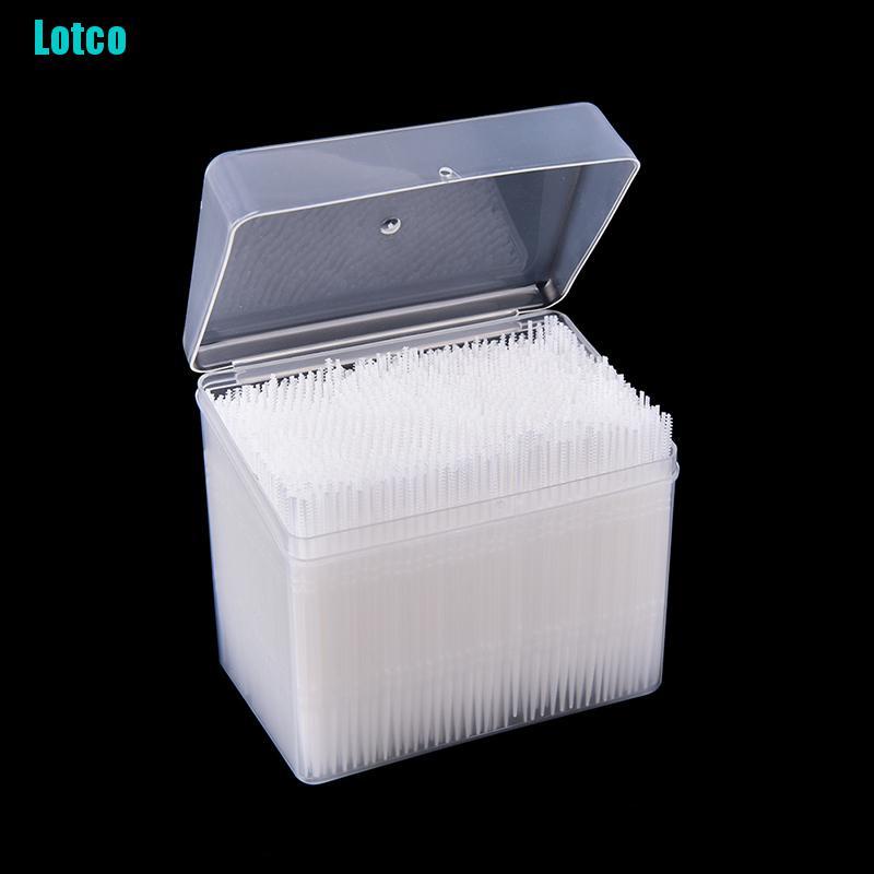 Lotco 1100Pcs Plastic Dental Picks Oral Hygiene 2 Way Interdental Brush Tooth Pick