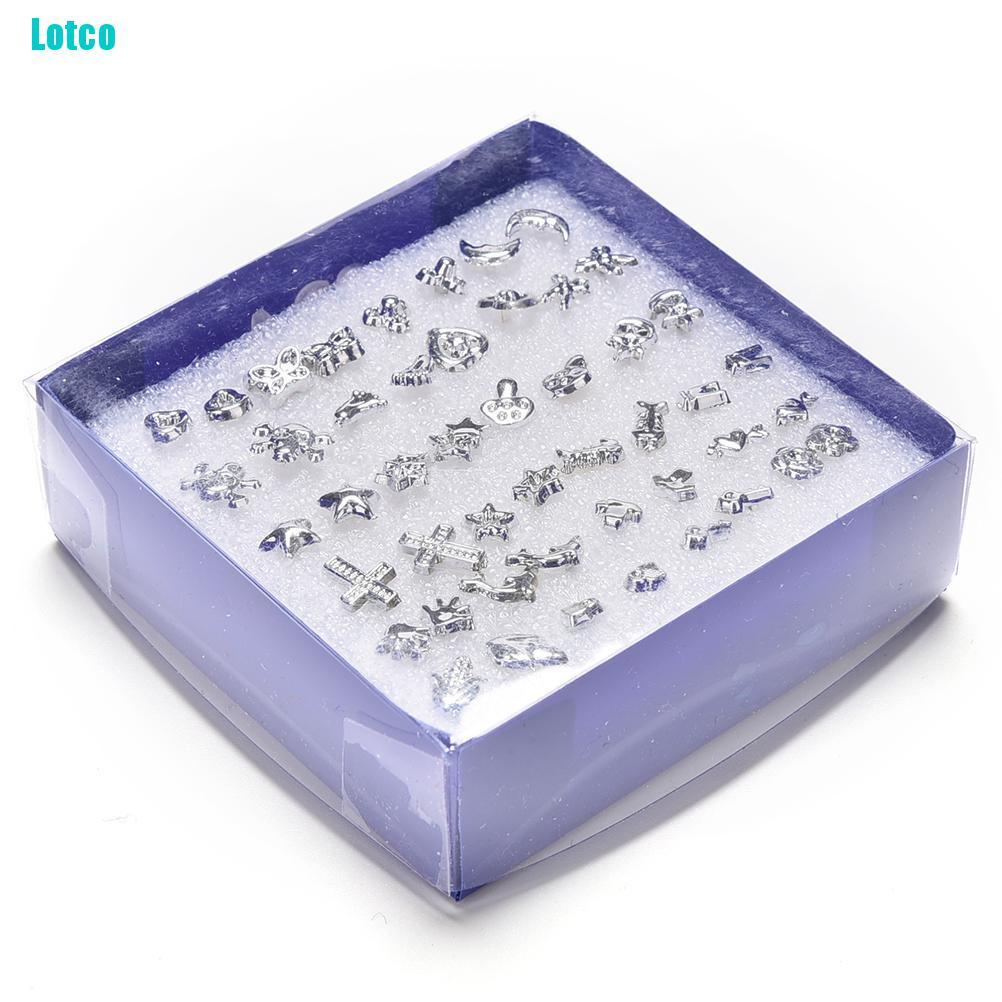 Set 24 Đôi Khuyên Tai Nhựa Mạ Bạc Thời Trang