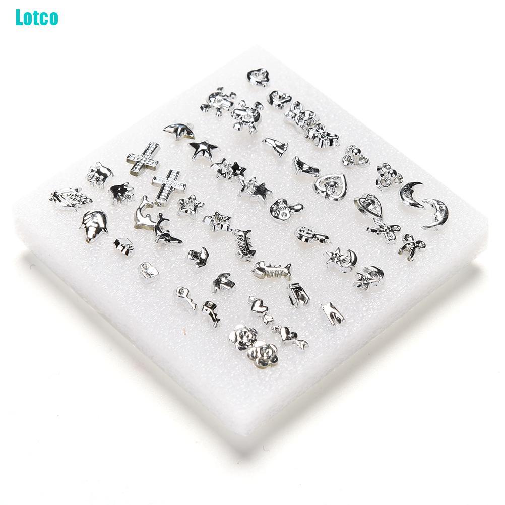 Set 24 Đôi Khuyên Tai Nhựa Mạ Bạc Thời Trang