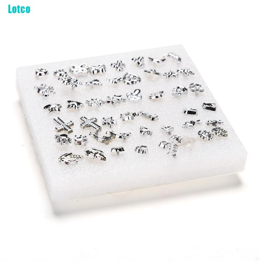 Set 24 Đôi Khuyên Tai Nhựa Mạ Bạc Thời Trang