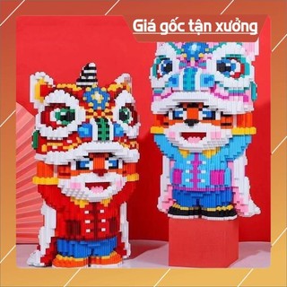 Mô hình lắp ráp hổ đầu lân cao 35cm hàng XINZ