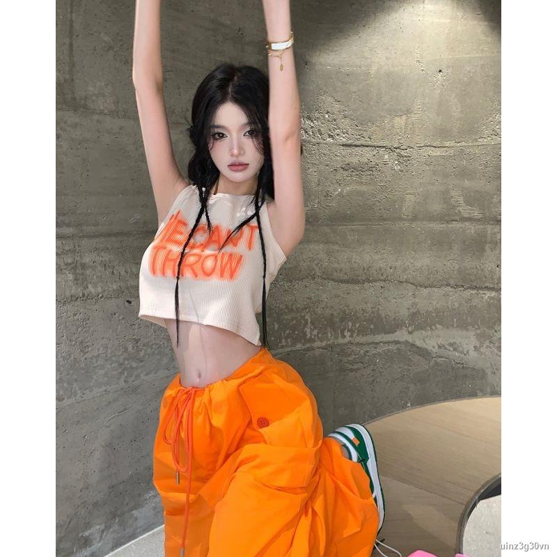 Yếm nữ Mỹ phong cách retro ngọt ngào hot girl thư không tay phần ngắn bên ngoài mặc bên trong đáy áo sơ mi hàng đầu