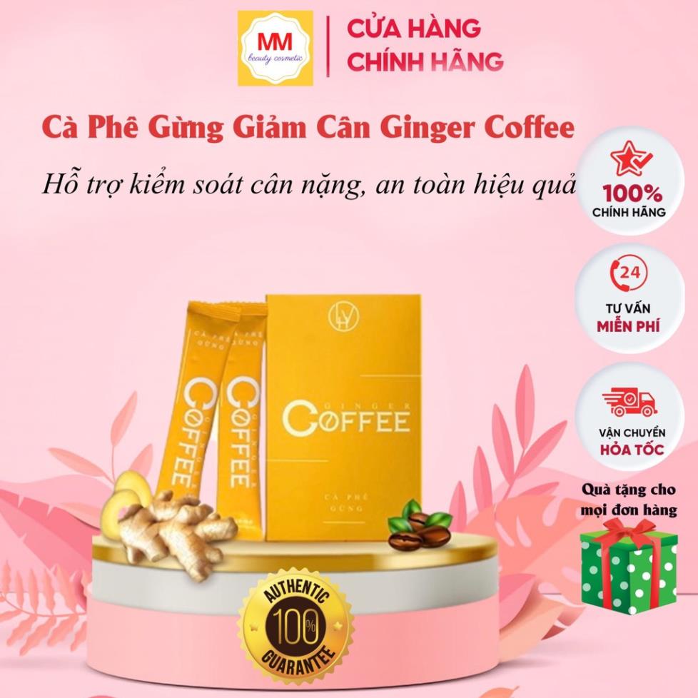 Cà Phê Gừng Giảm Cân Ginger Coffee Chính Hãng 1 hộp 20 gói