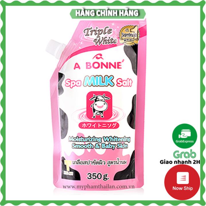 Muối tắm sữa bò tẩy tế bào chết A Bonne Spa Milk Salt Thái Lan 350gr - HANA