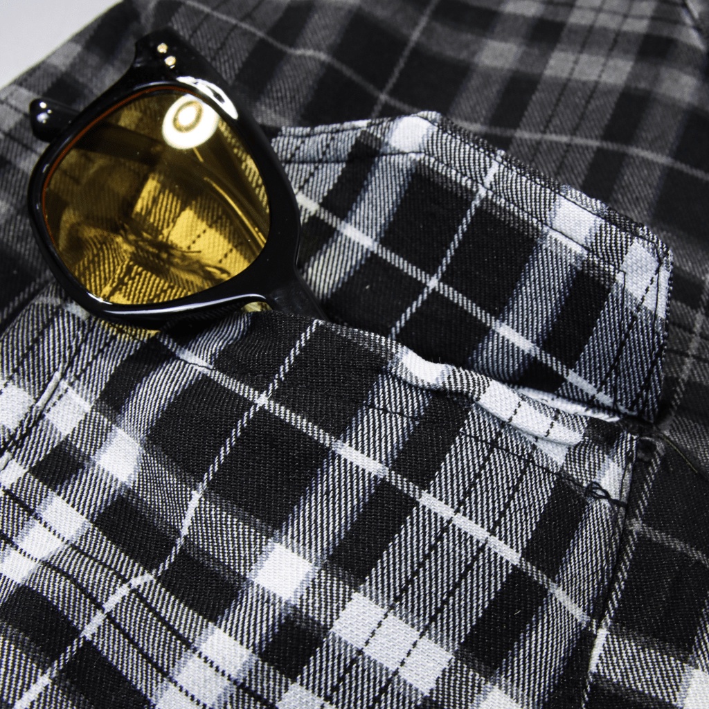 Áo Sơ Mi Nam Caro Xước Tay Dài Túi Ngực Form Chuẩn Lịch Lãm NEW UNISEX